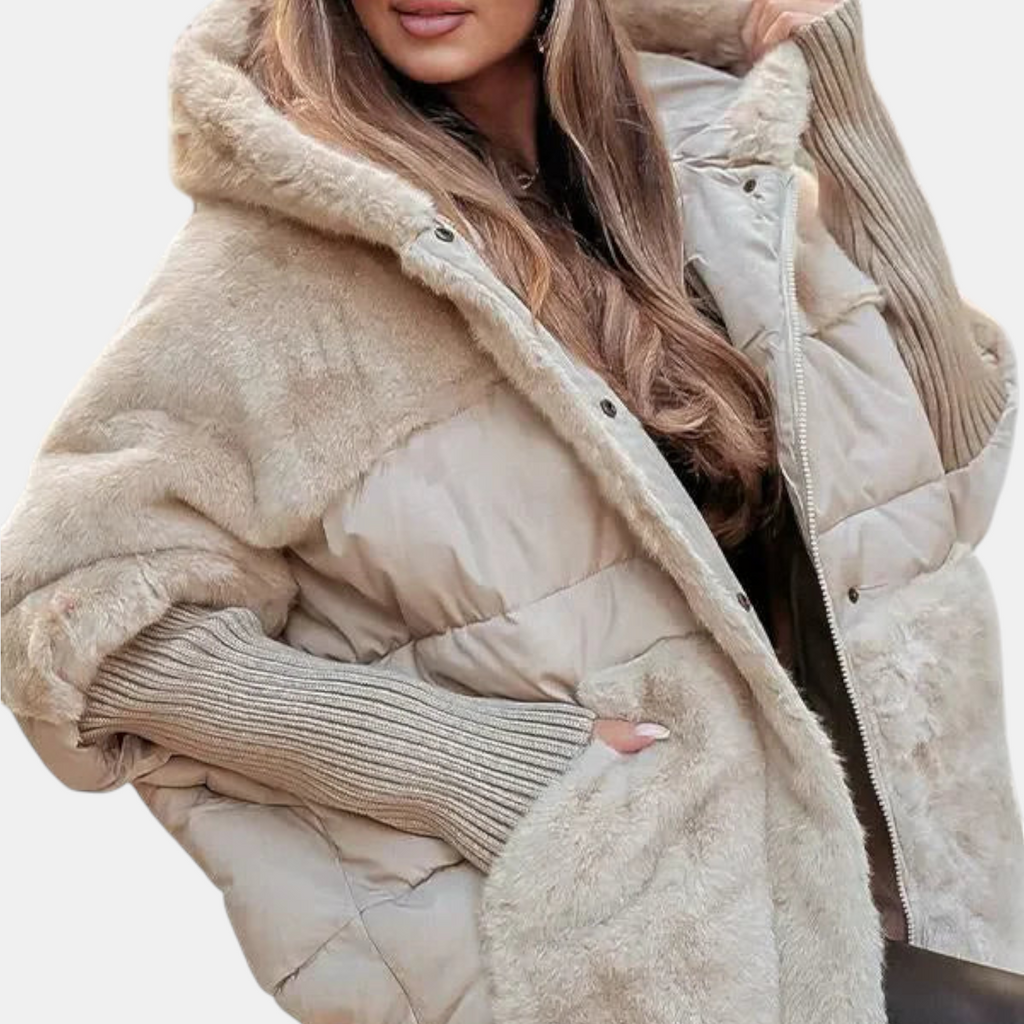 NOA - Oversized Hooded Patchwork Puffer Jacket