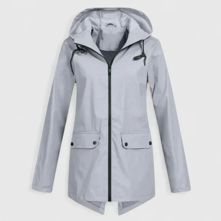 Grace | Beige Streamlined Hooded Woven Jacket