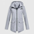 Grace | Grey Streamlined Hooded Woven Jacket
