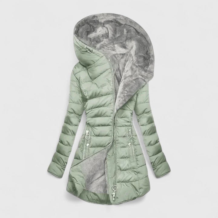 Ella | Black Quilted Fur-Lined Puffer Coat