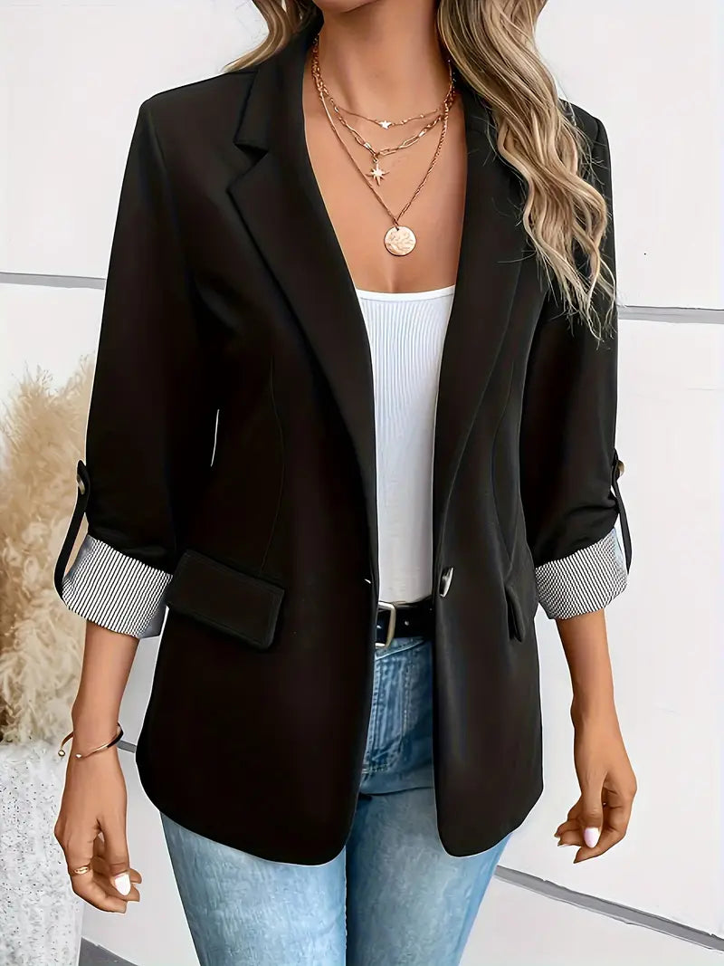 Grace | Navy Structured Tailored Woven Blazer