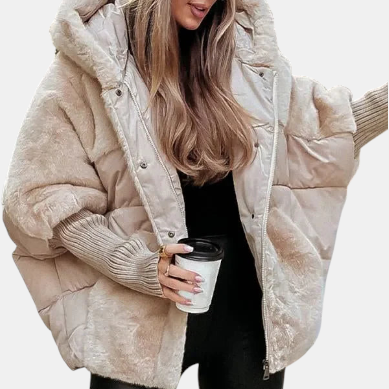 NOA - Oversized Hooded Patchwork Puffer Jacket