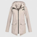 Grace | Beige Streamlined Hooded Woven Jacket