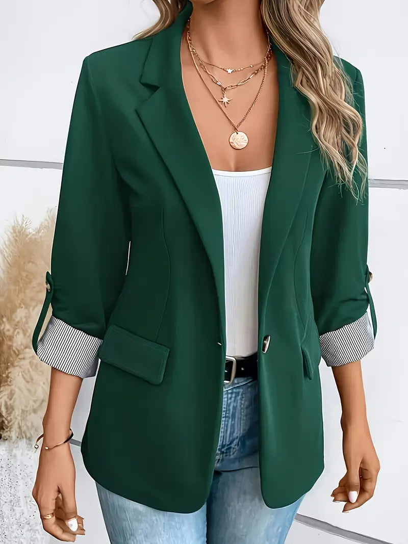 Grace | Navy Structured Tailored Woven Blazer
