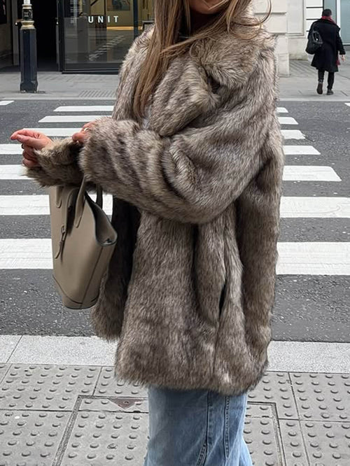 Fuzzy Feeling Faux Fur Coat