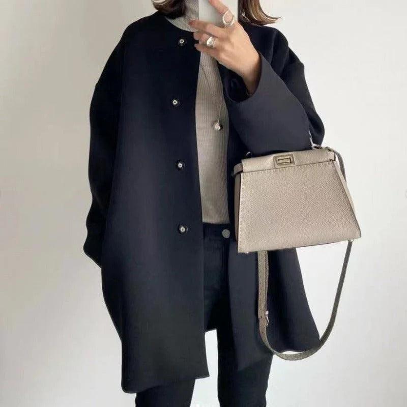 Mia | Beige Relaxed Pocketed Knit Coat