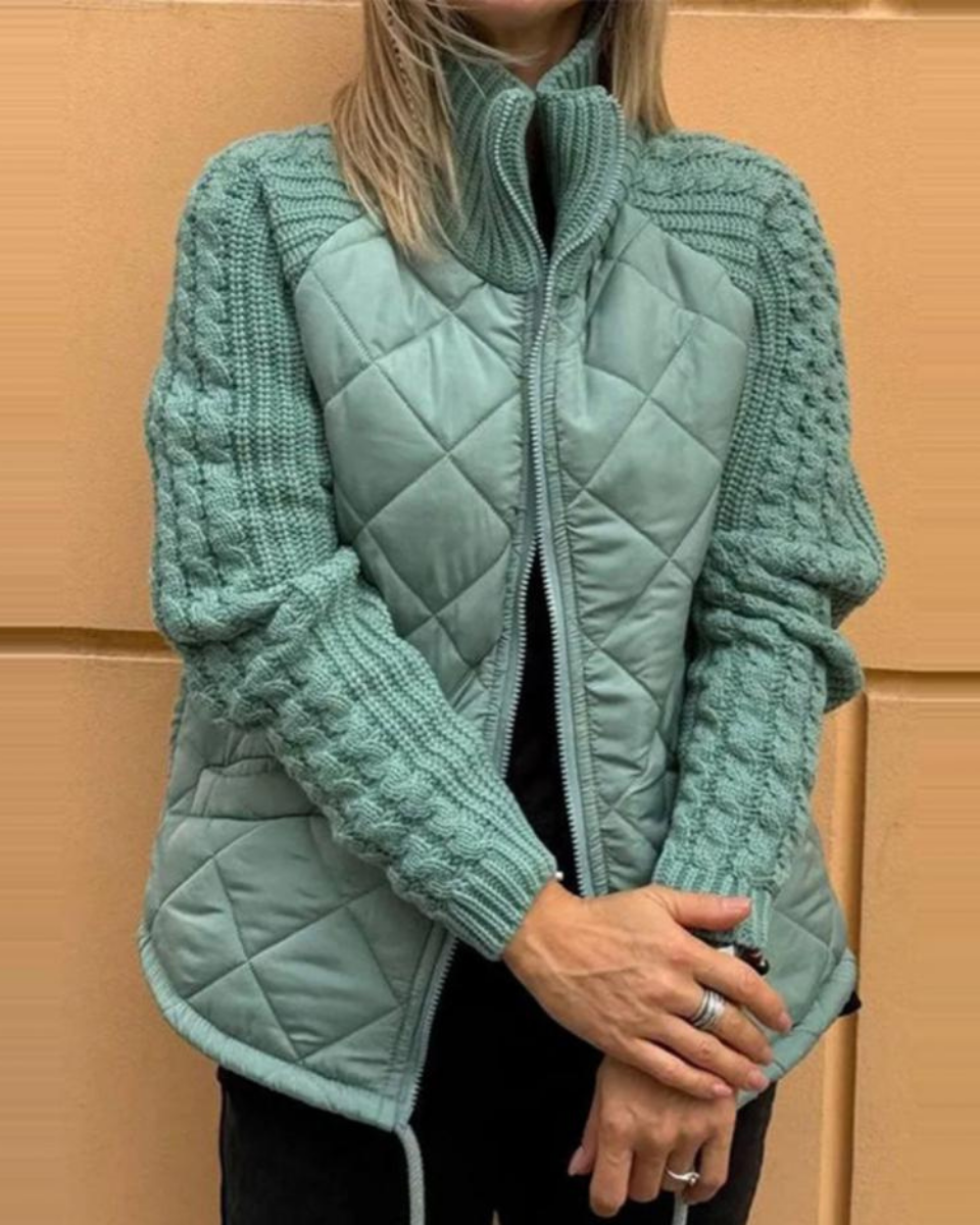 Lily | Beige Quilted Padded Puffer Jacket