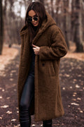 Mia | Brown Teddy Fleece Hooded Coat