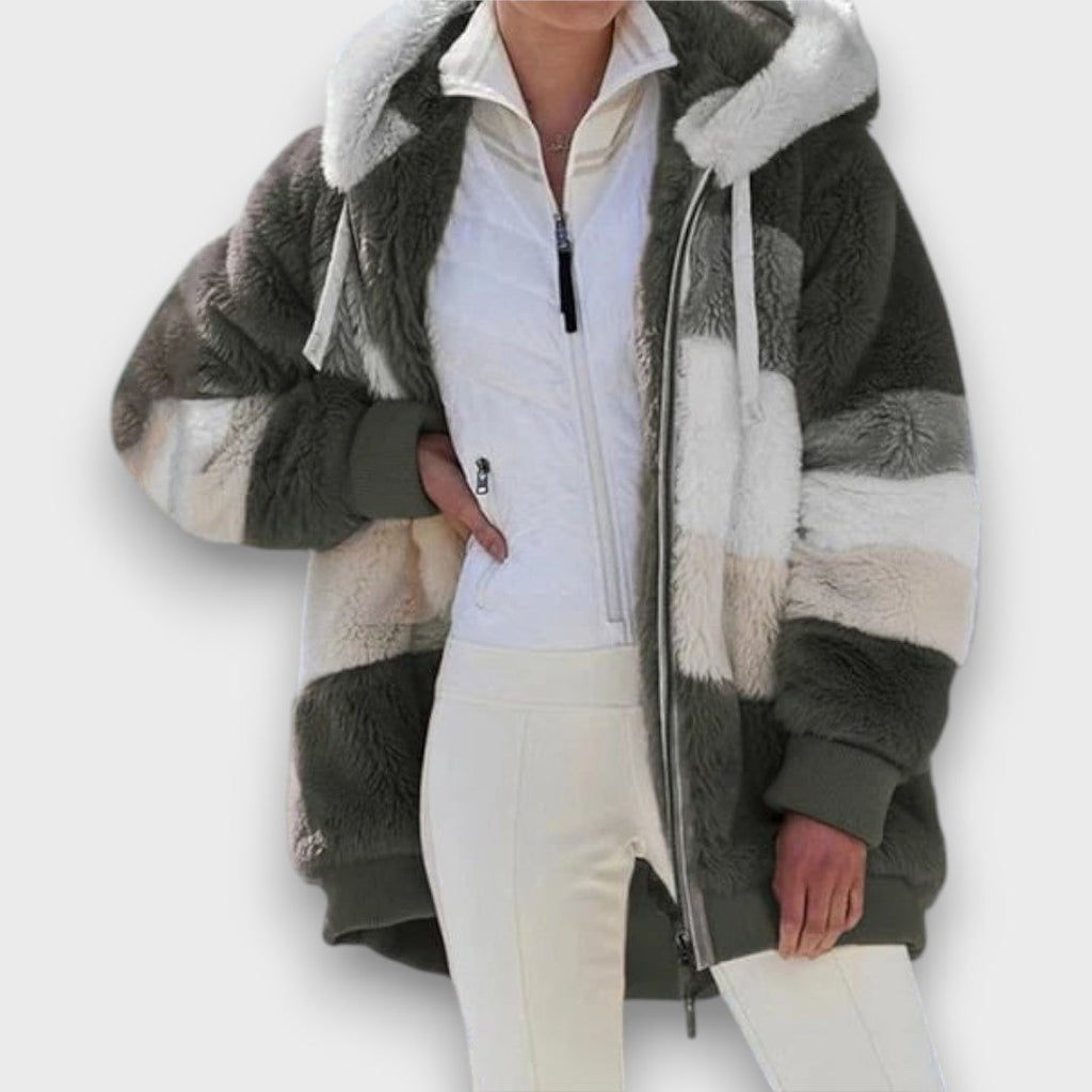 Coralie – Luxe Colorblock Winter Coat 2