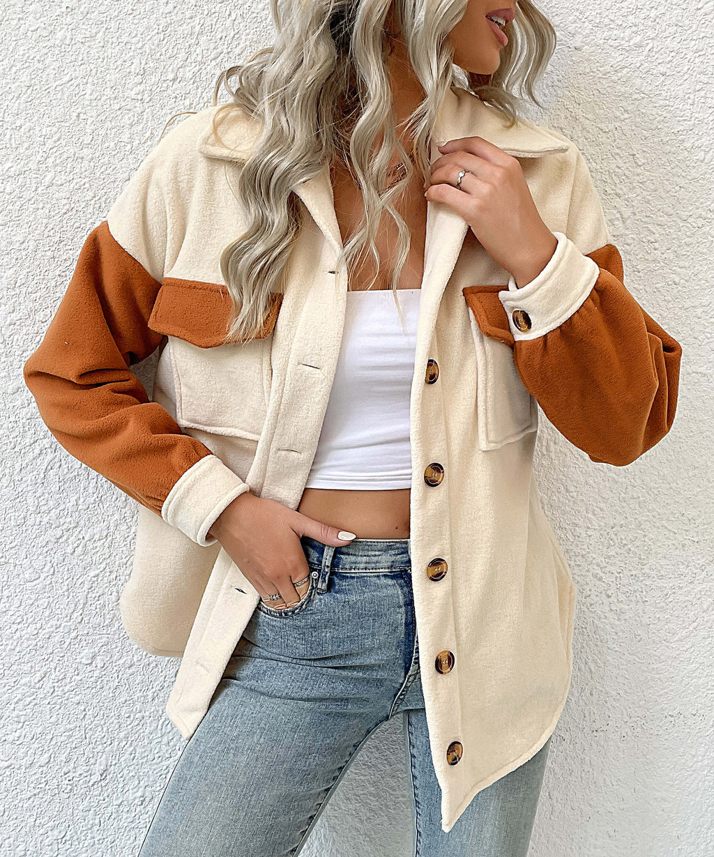 Down To Cuddle Cozy Shacket - Cream