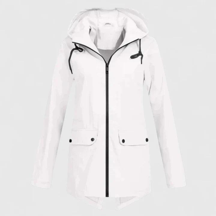 Grace | Beige Streamlined Hooded Woven Jacket