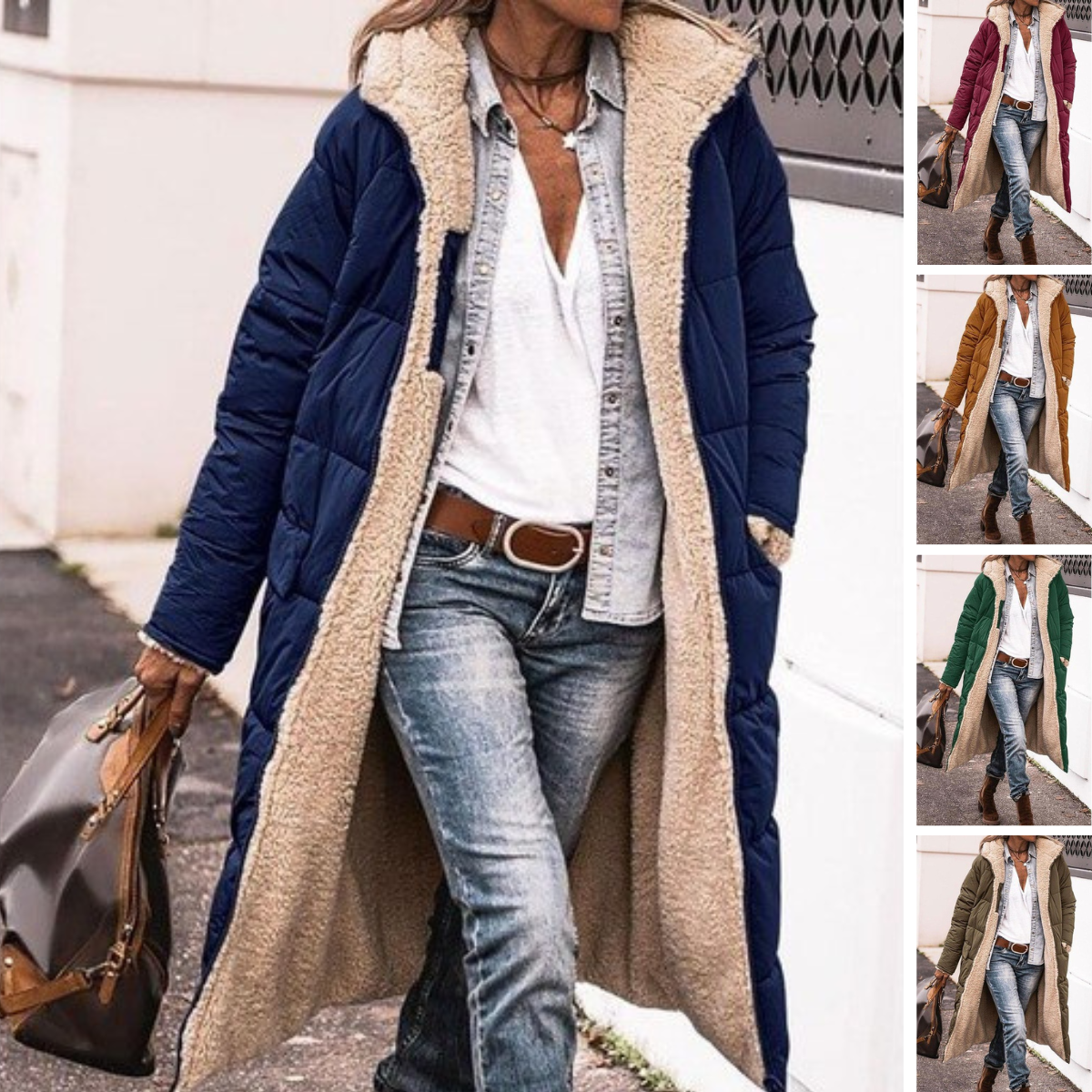 Emma | Brown Reversible Longline Teddy Coat