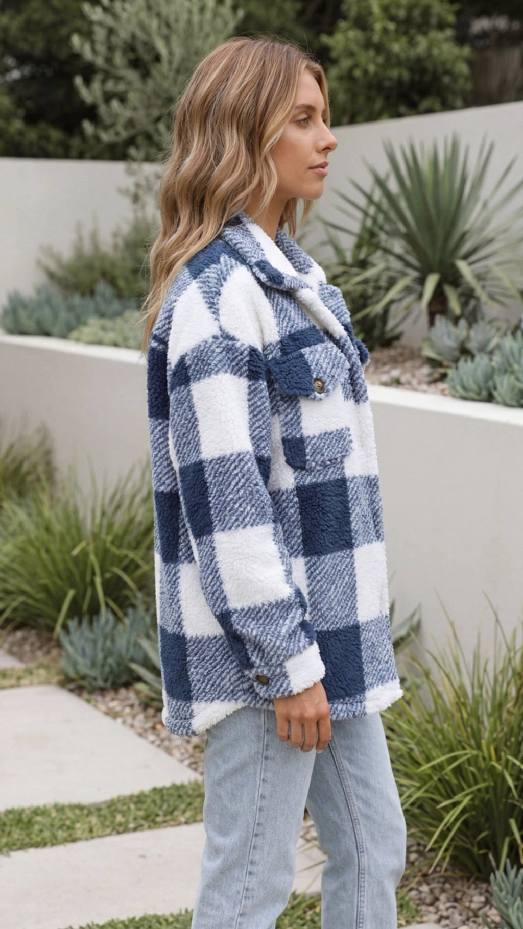 Women's Warm Oversized Checked Jacket 1