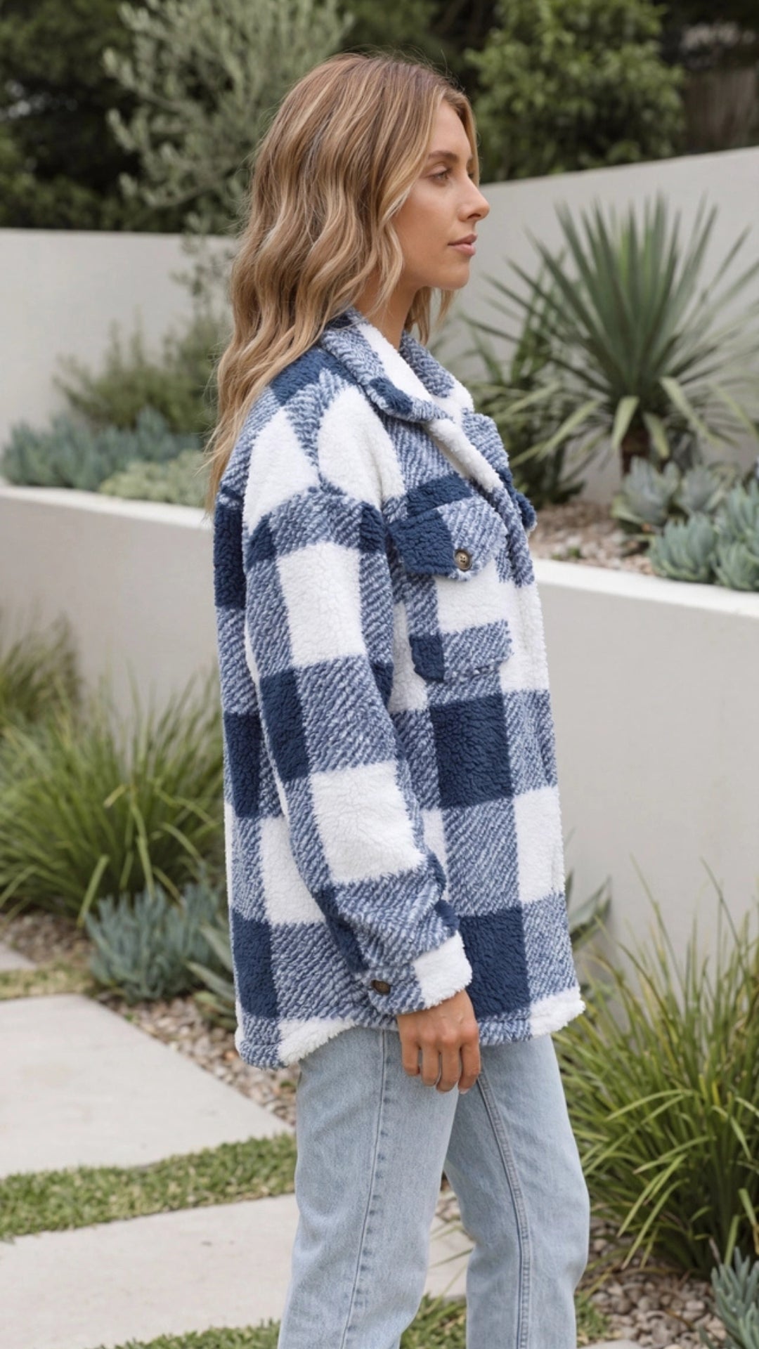 Women's Warm Oversized Checked Jacket 1