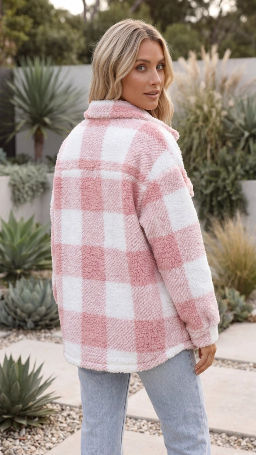 Women's Warm Oversized Checked Jacket 1