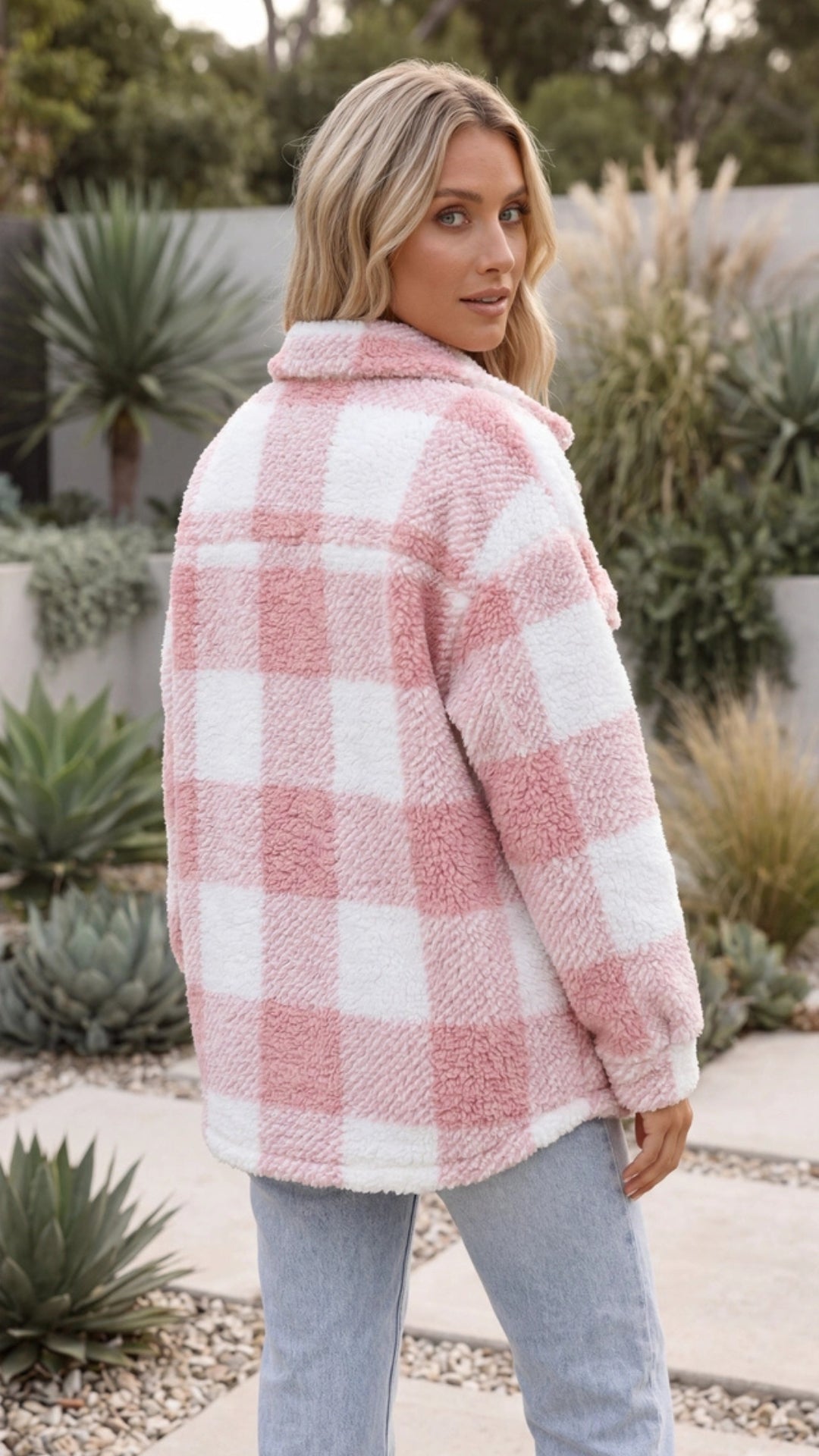 Women's Warm Oversized Checked Jacket 1
