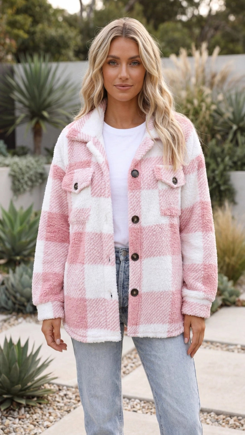 Women's Warm Oversized Checked Jacket 1