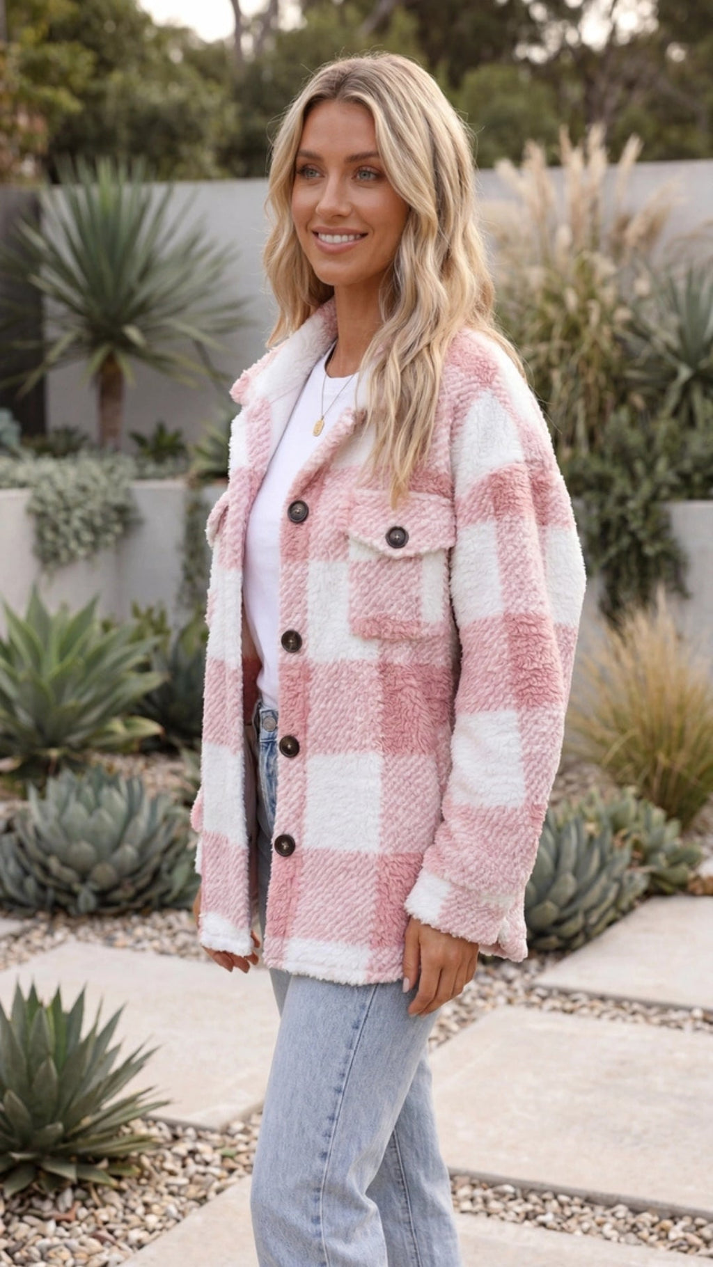 Women's Warm Oversized Checked Jacket 1