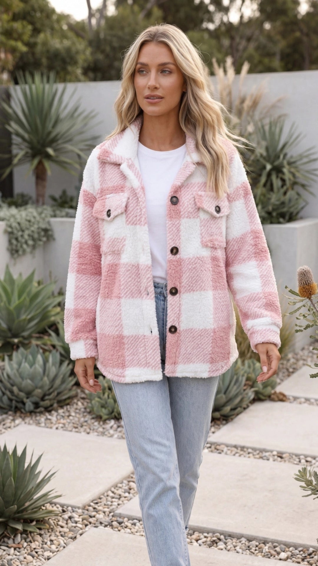 Women's Warm Oversized Checked Jacket 1