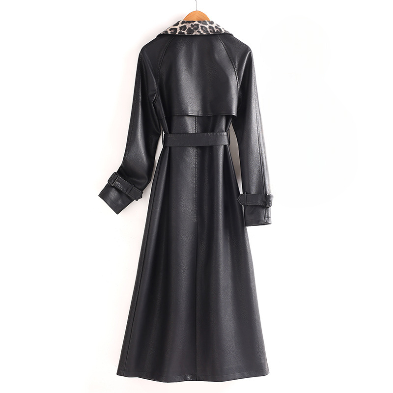 Selena Leather Trench Coat