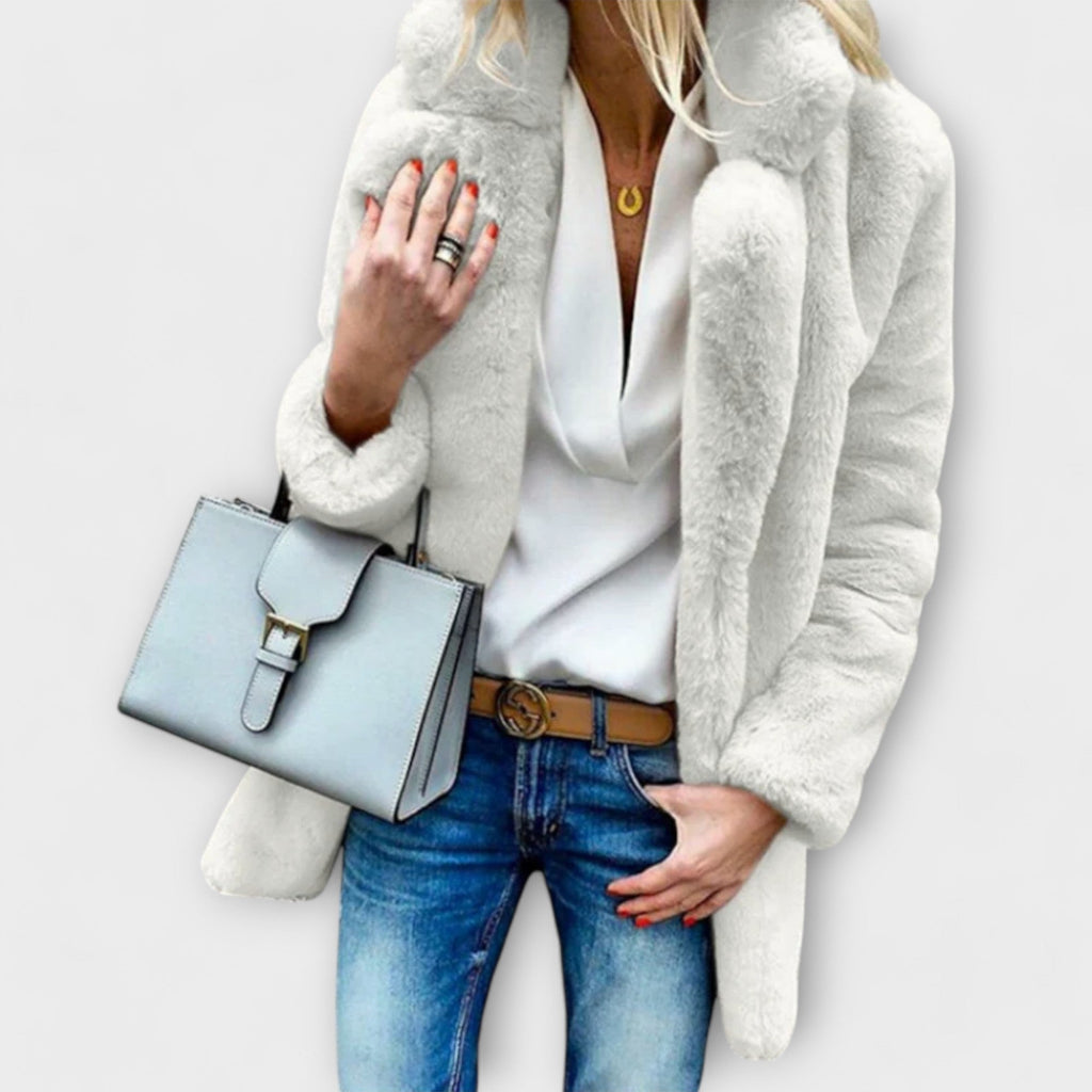 Lily | White Fluffy Teddy Fleece Jacket