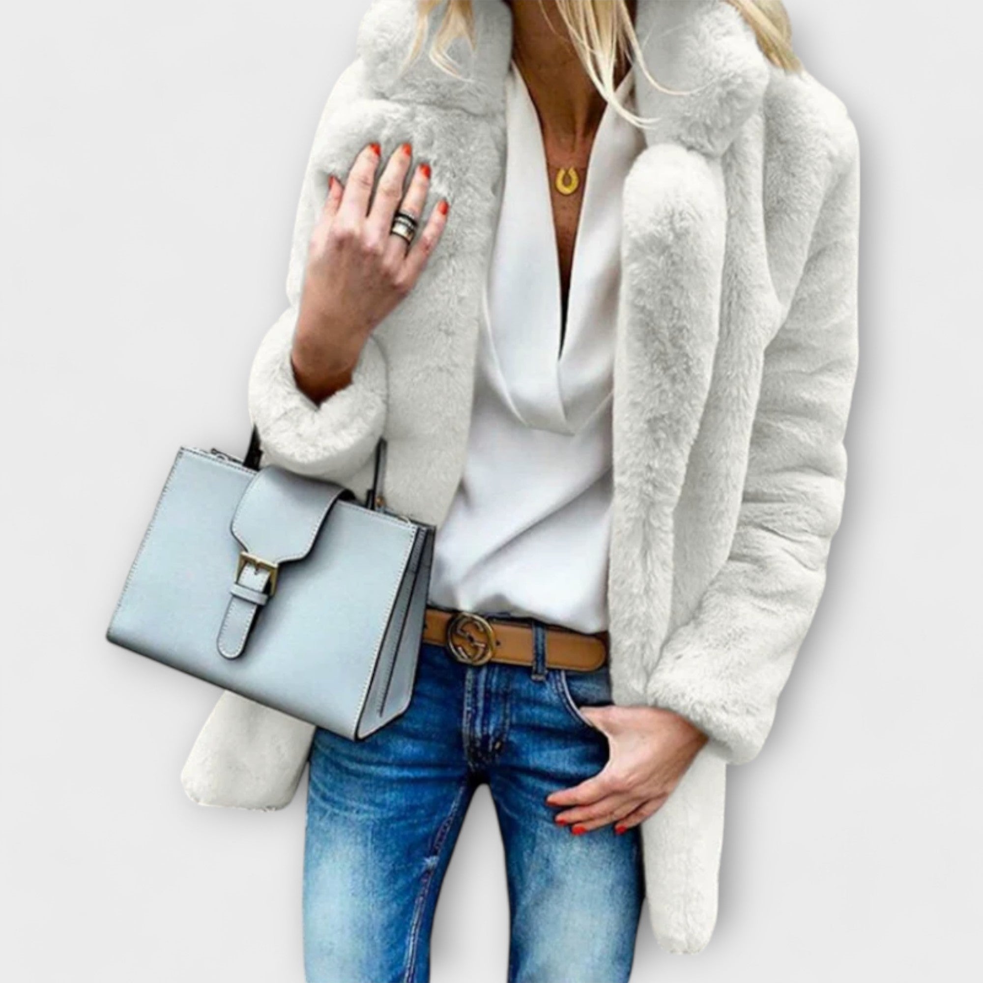 Lily | White Fluffy Teddy Fleece Jacket