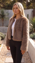 Ella | Cropped Faux Fur Jacket