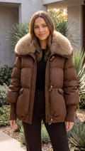 Women's Faux Fur Collar Padded Puffer Jacket