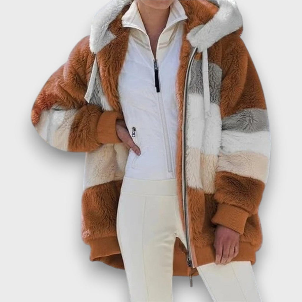 Coralie – Luxe Colorblock Winter Coat 2