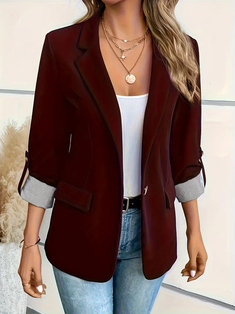 Grace | Navy Structured Tailored Woven Blazer