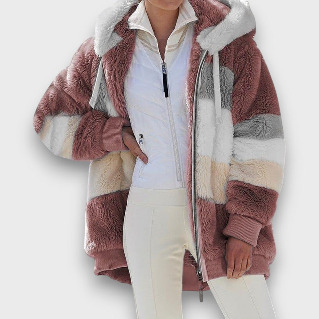 Coralie – Luxe Colorblock Winter Coat 2