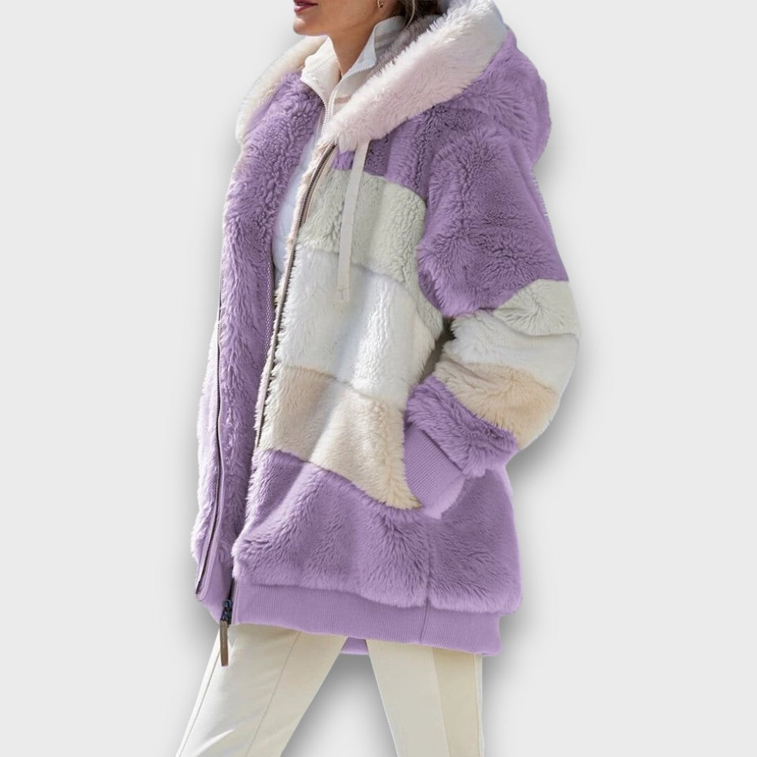 Coralie – Luxe Colorblock Winter Coat 2