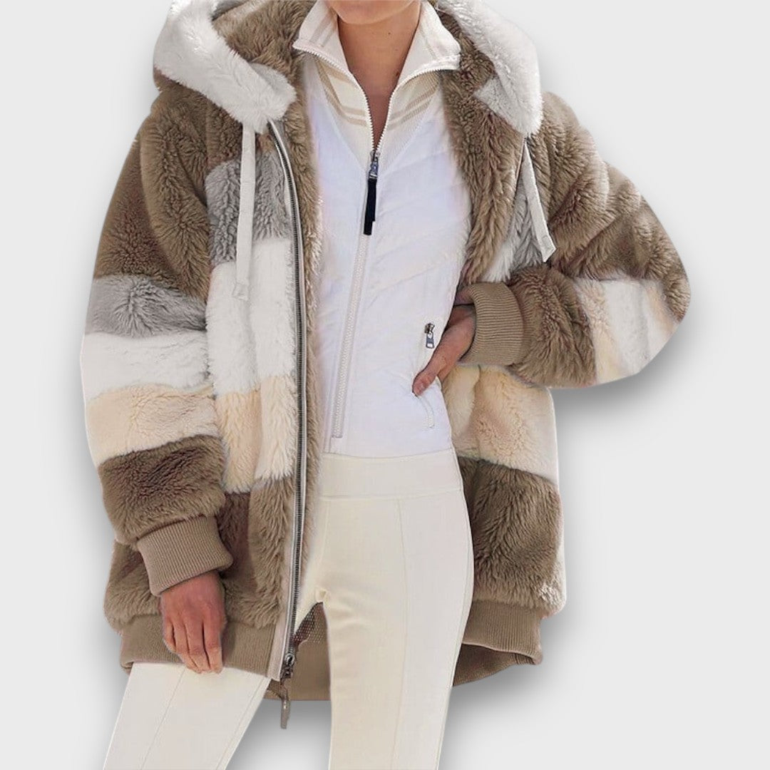 Coralie – Luxe Colorblock Winter Coat 2