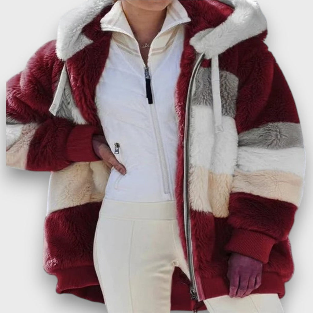 Coralie – Luxe Colorblock Winter Coat 2
