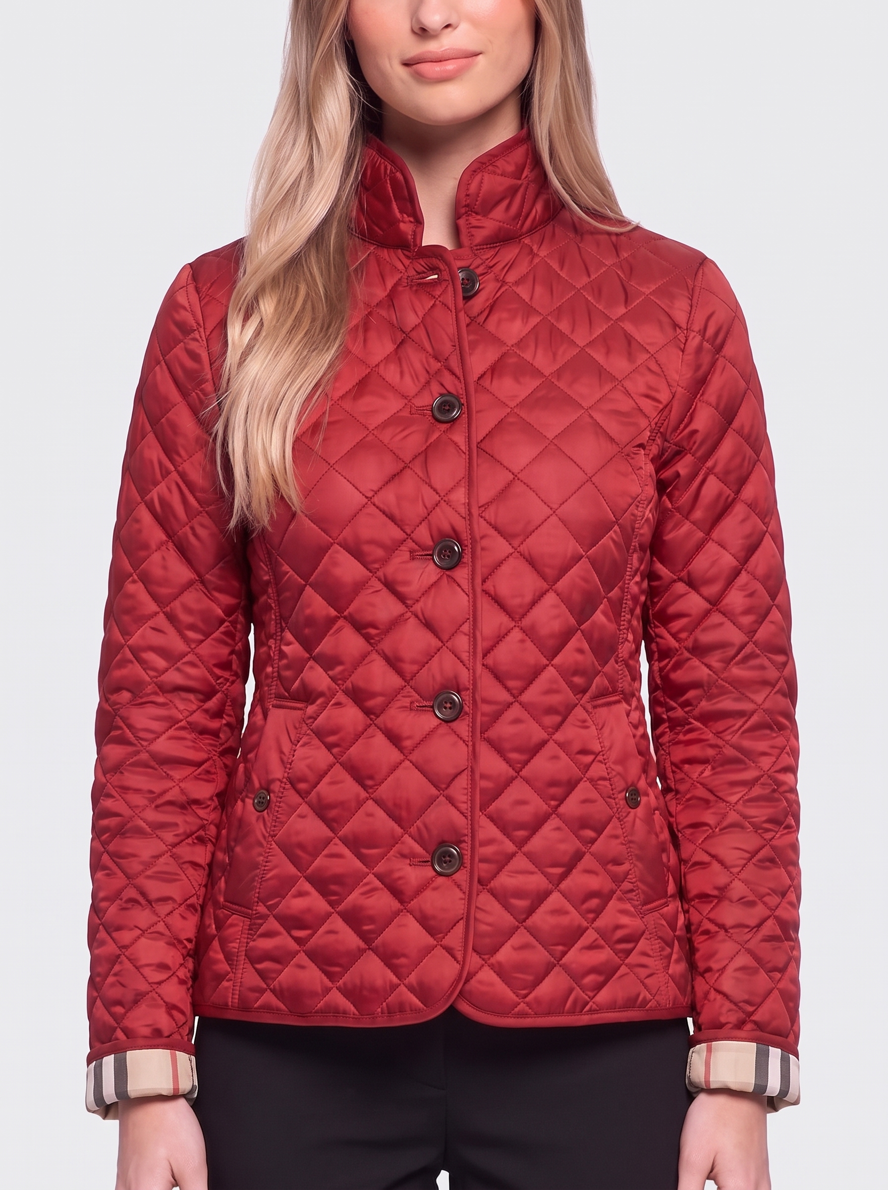 Red Tailored Padded Puffer close