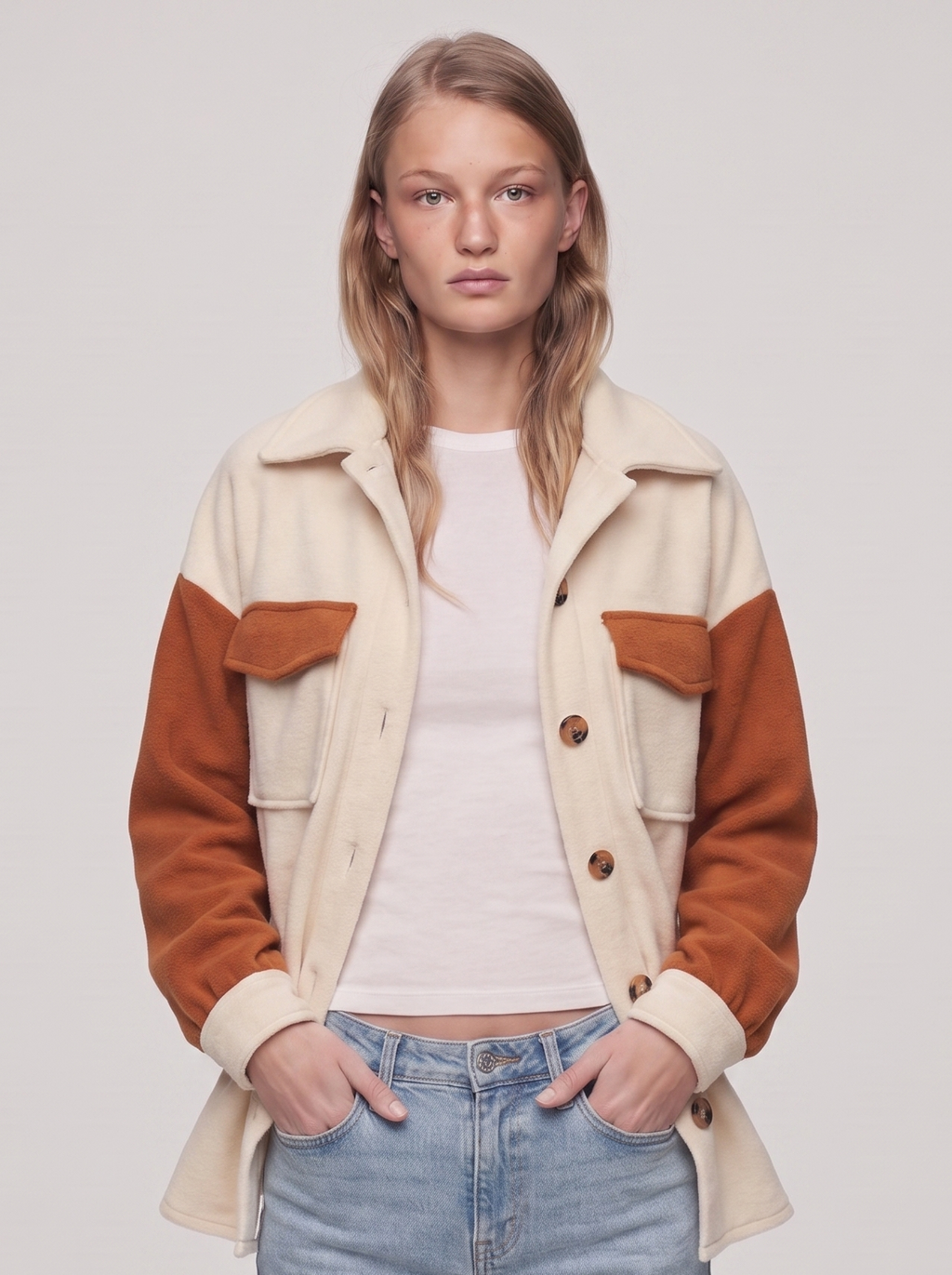 Ella Collared Fleece Jacket - front