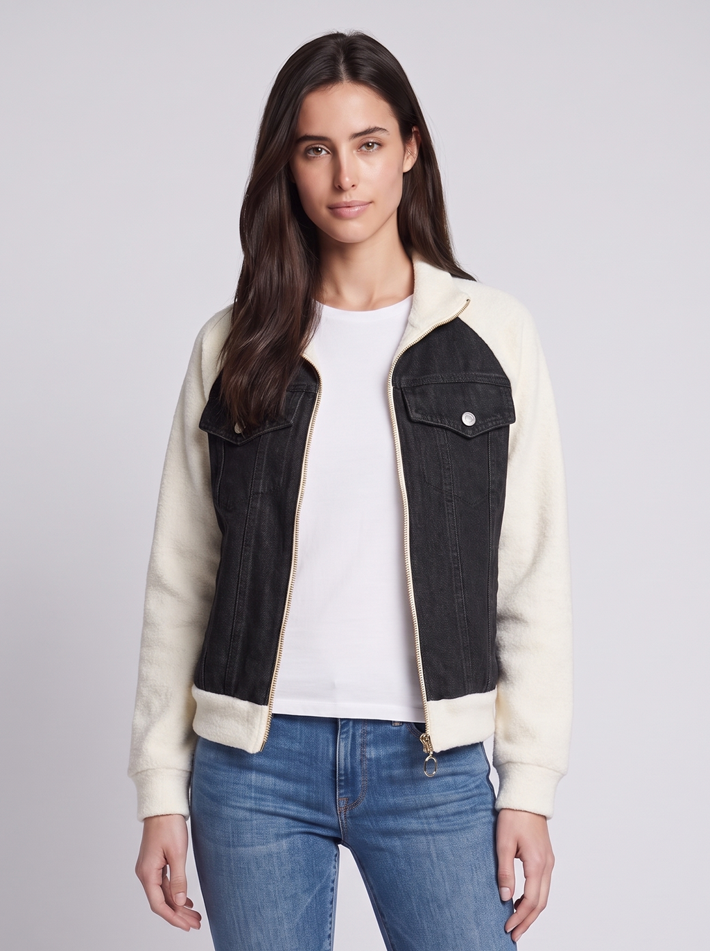 Grace Black Contrast Denim - front