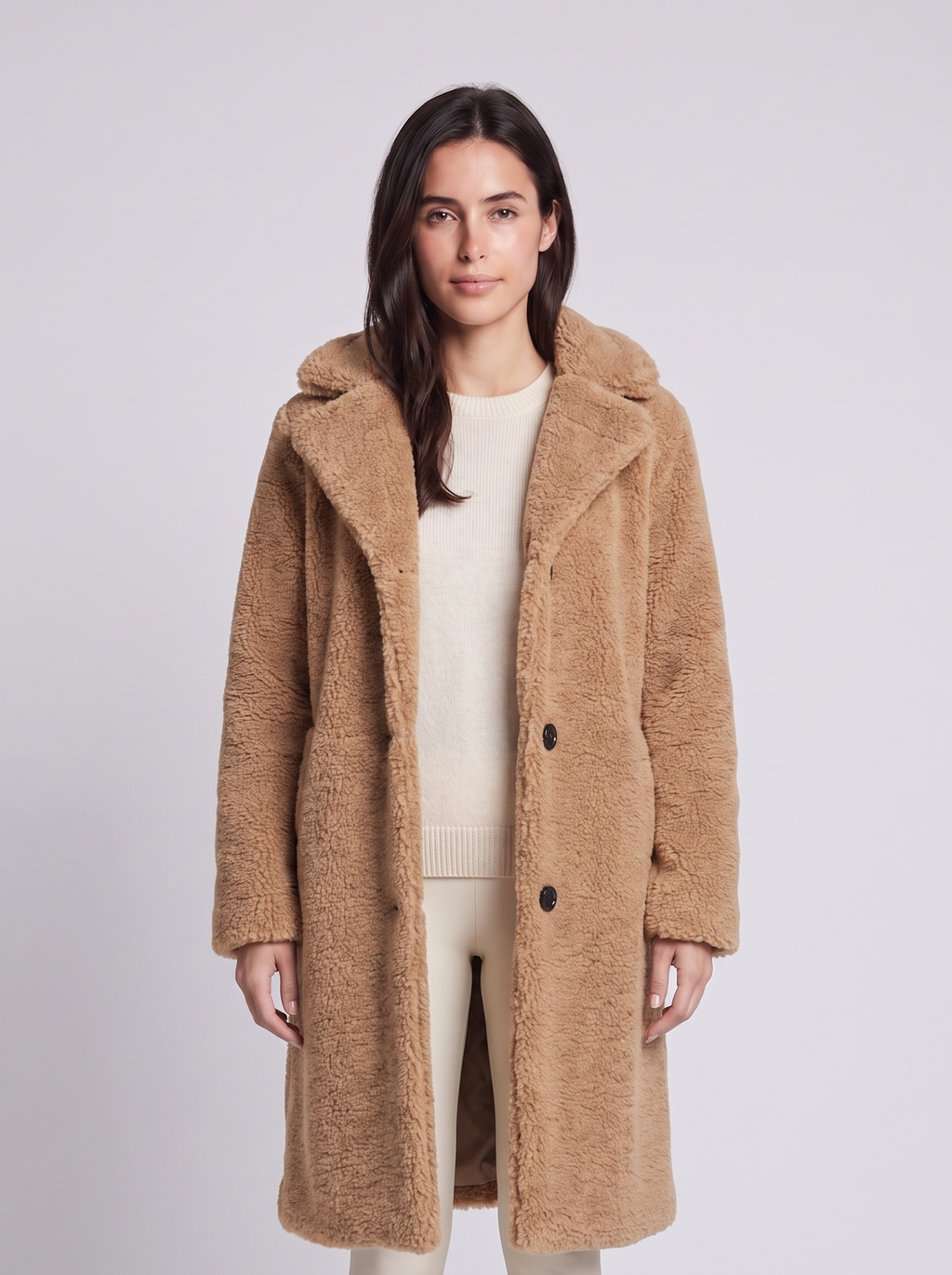 Grace Light Brown Teddy Oversized - front