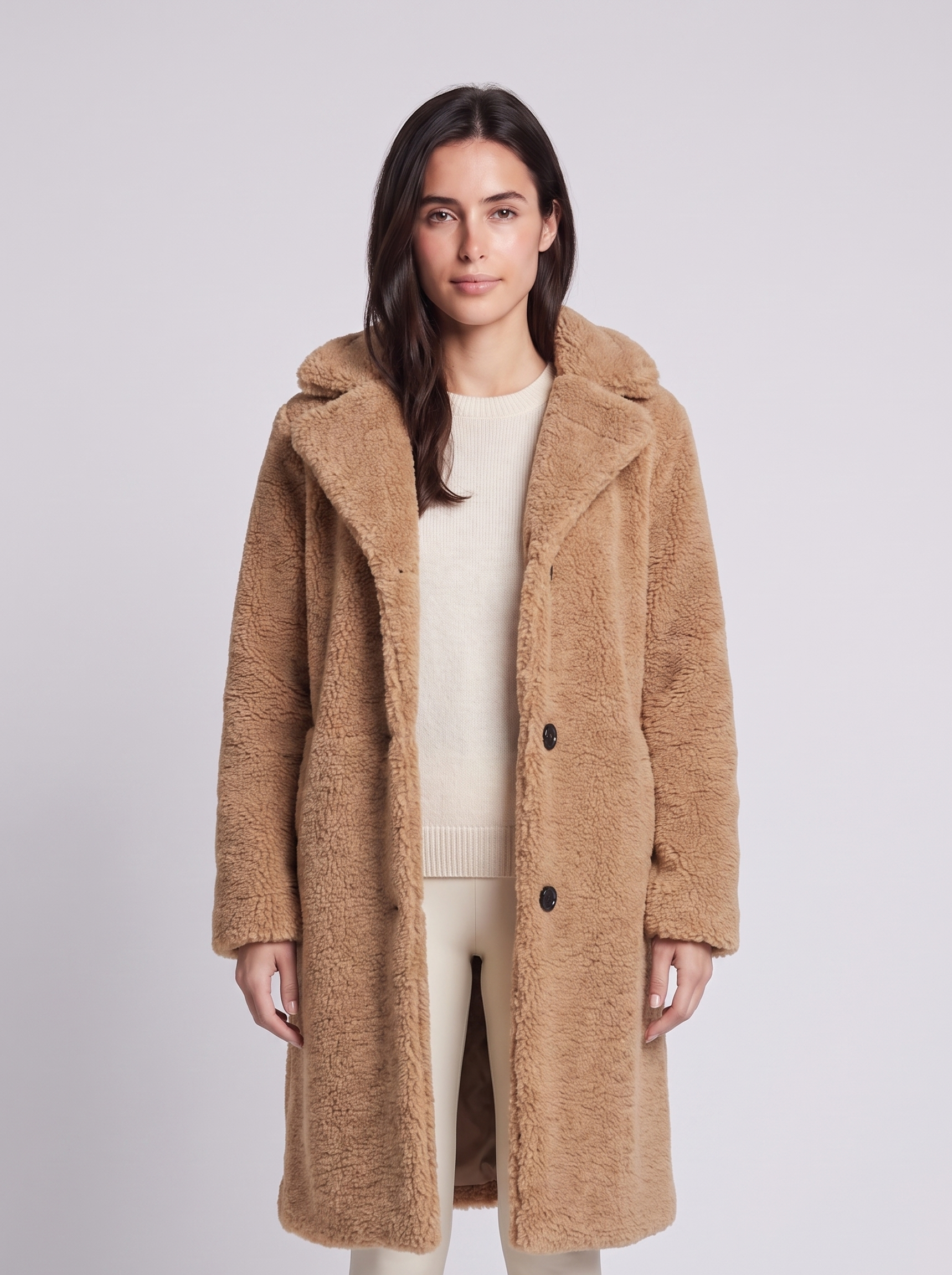 Grace Light Brown Teddy Oversized - front