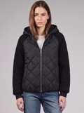 Clara | Black Sherpa Sleeve Quilted Jacket Featured