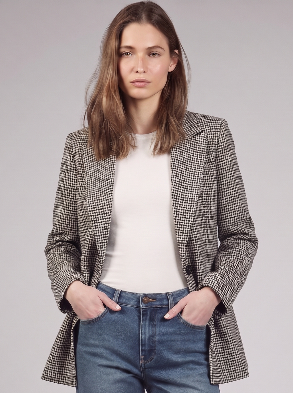Clara | Houndstooth Blazer Jacket Featured