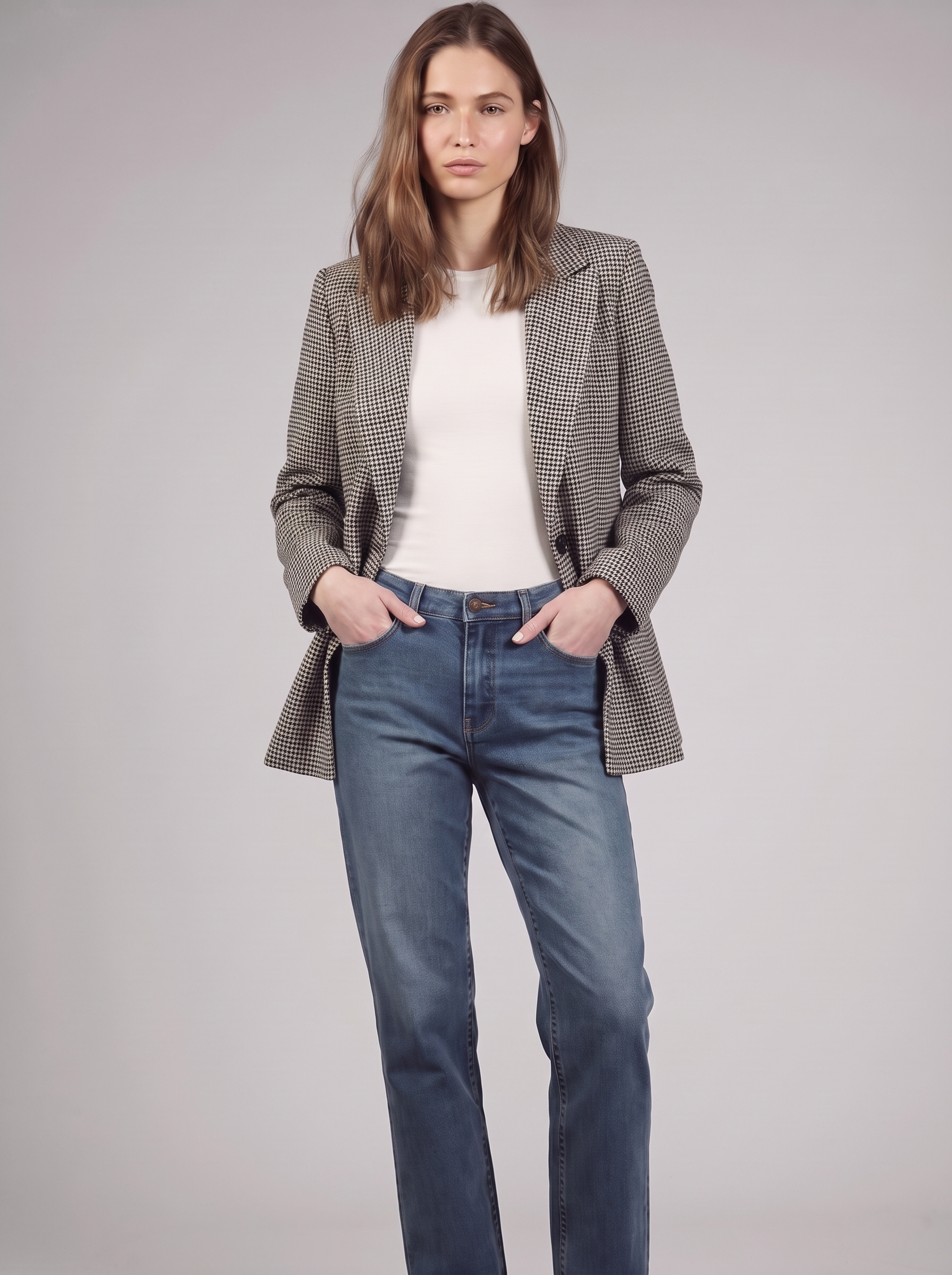 Clara | Houndstooth Blazer Jacket Featured