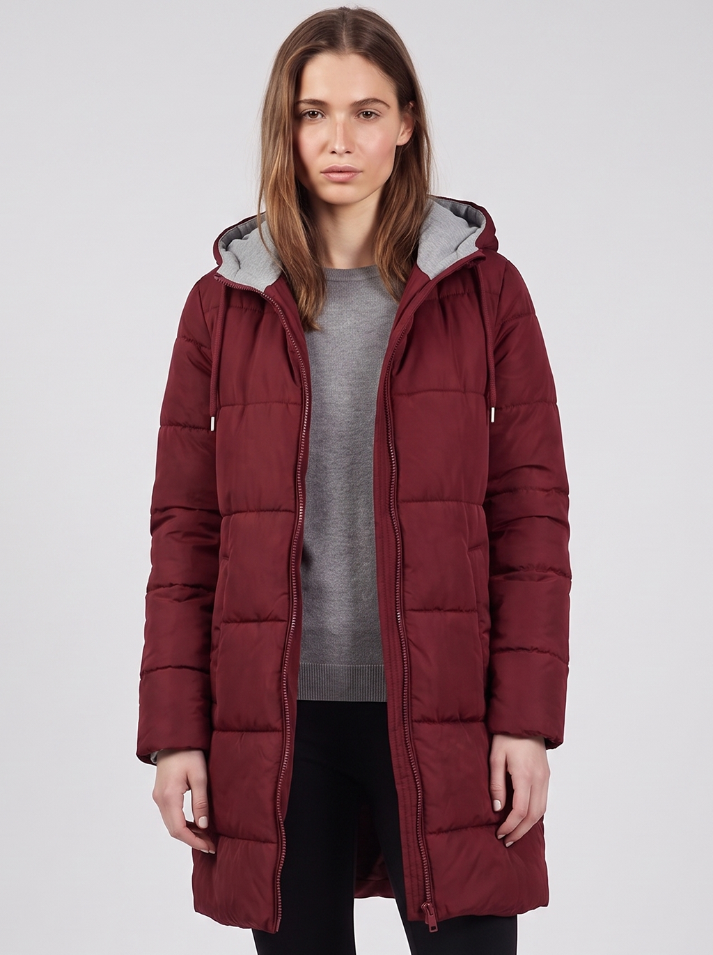 Clara | Red Hooded Padded Puffer Coat Featured