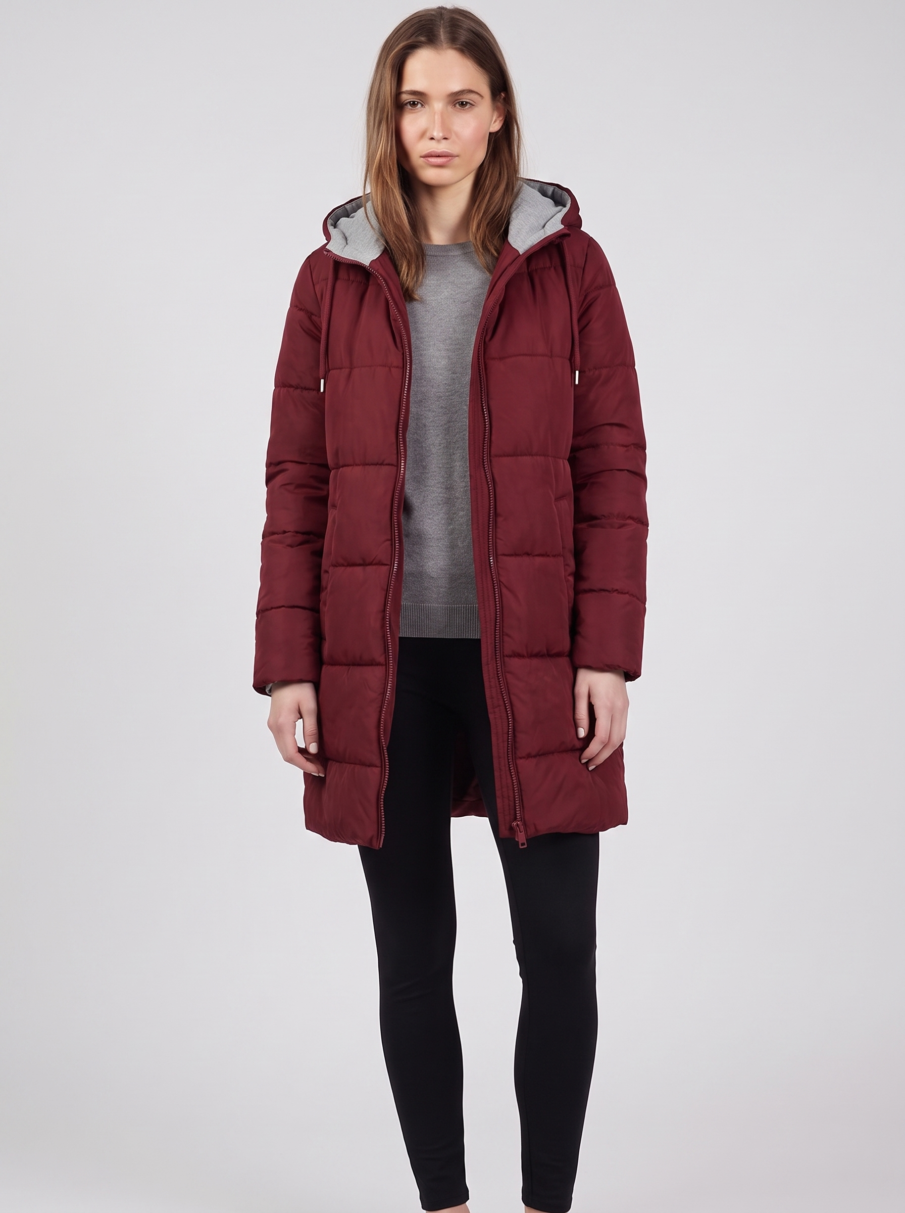 Clara | Red Hooded Padded Puffer Coat Featured
