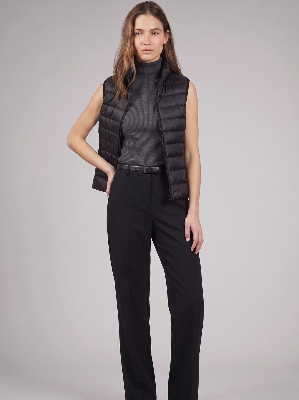 Clara | Black Padded Puffer Vest Featured