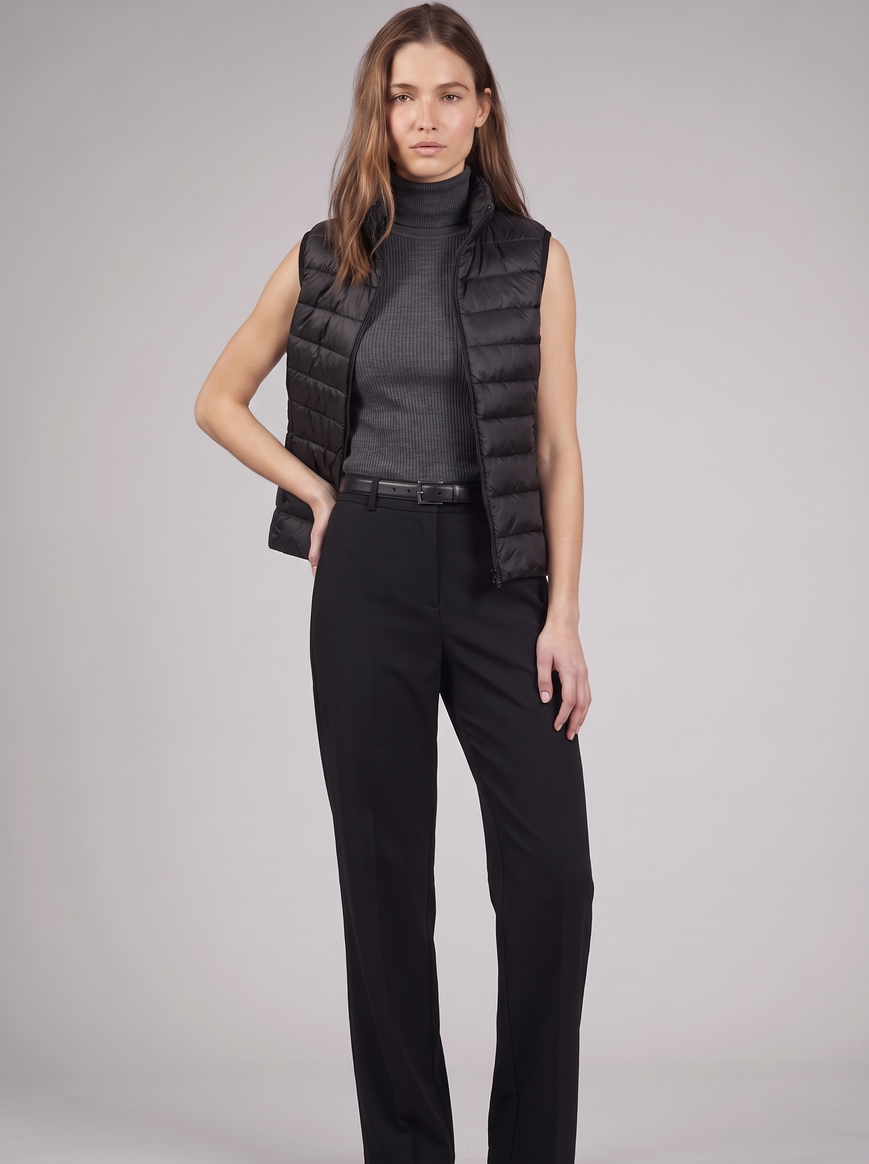 Clara | Black Padded Puffer Vest Featured