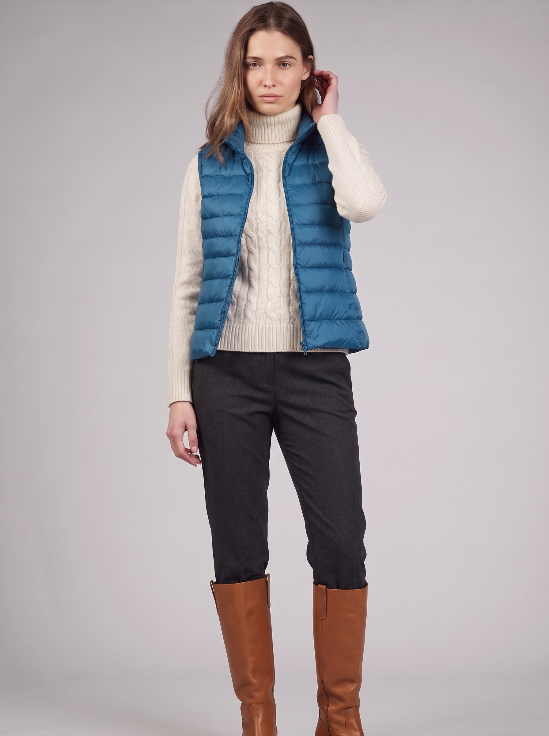 Clara | Blue Padded Puffer Vest Featured