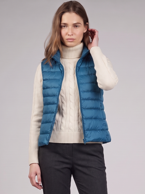 Clara | Blue Padded Puffer Vest Featured