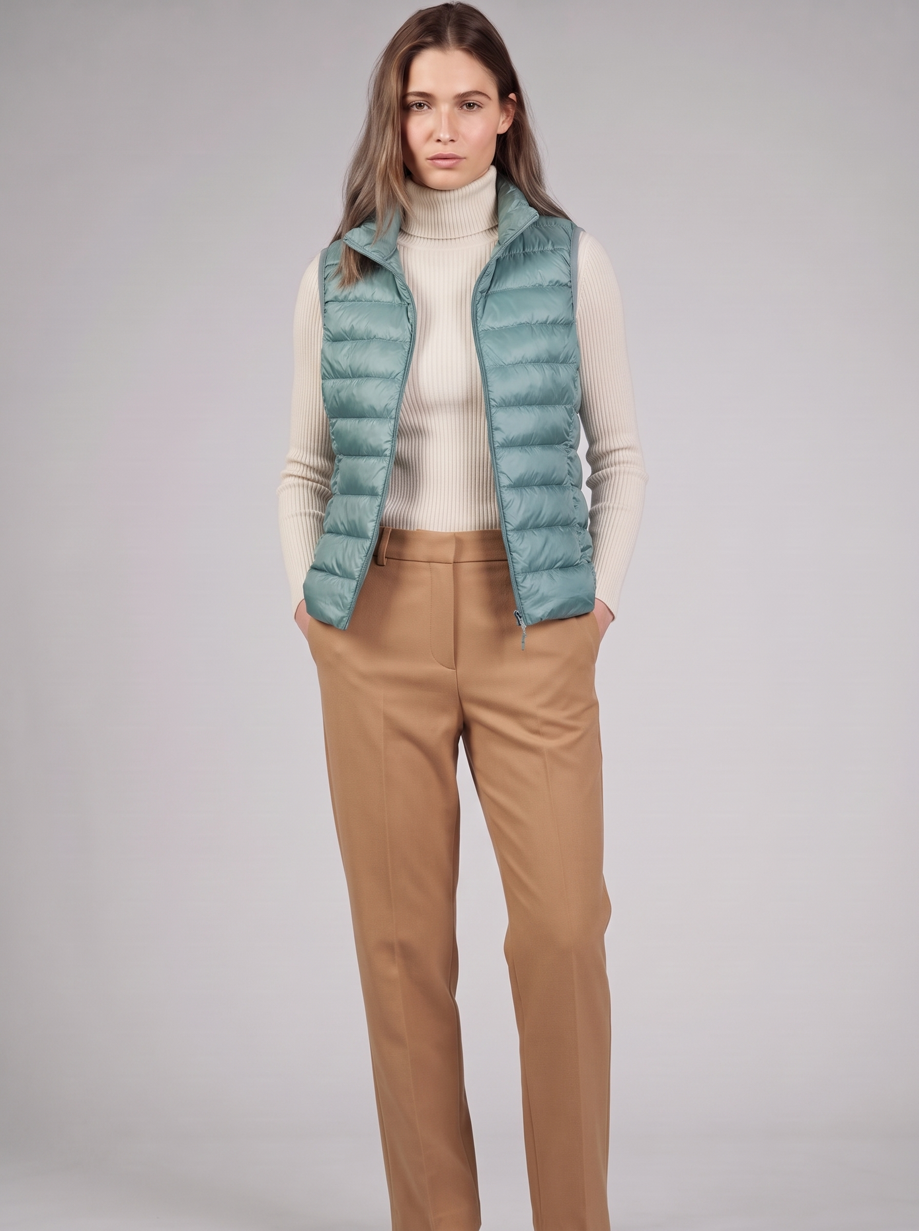 Clara | Teal Padded Puffer Vest Featured