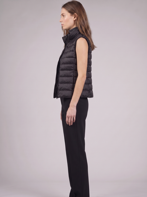 Clara | Black Padded Puffer Vest Side